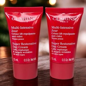 2 x CLARINS Super Restorative Day Cream NEW & SEALED Lifts & Plumps